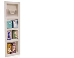 16in designer white cabinet faced dental operatory inwall storage unit