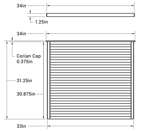 Slat Wall - M3C1 - dimensions